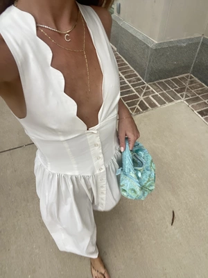 knee length dresses for ladies White Embroidered Scallop Hem Dress - Maxi Dresses main image 0