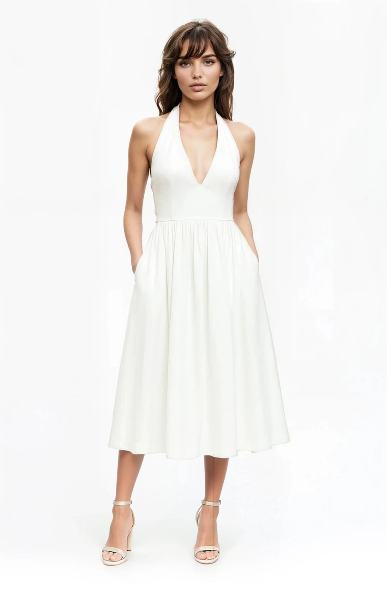 Rodeo  Jewel Badgley Mischka - Justine Halter Neck Midi Dress