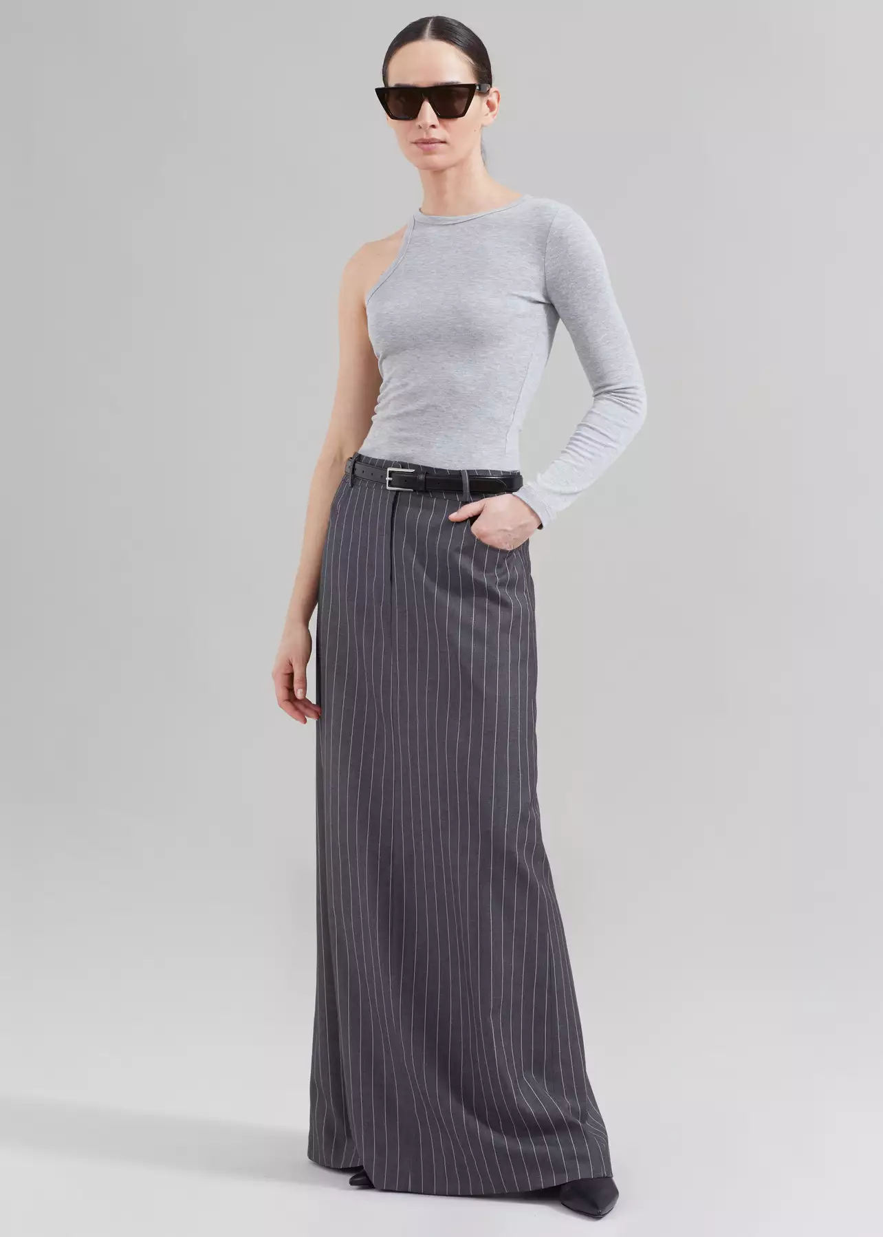 THE FRANKIE SHOP グレー Malvo マキシ ペンシルスカート Malvo Long Pencil Skirt - Black – The Frankie Shop
