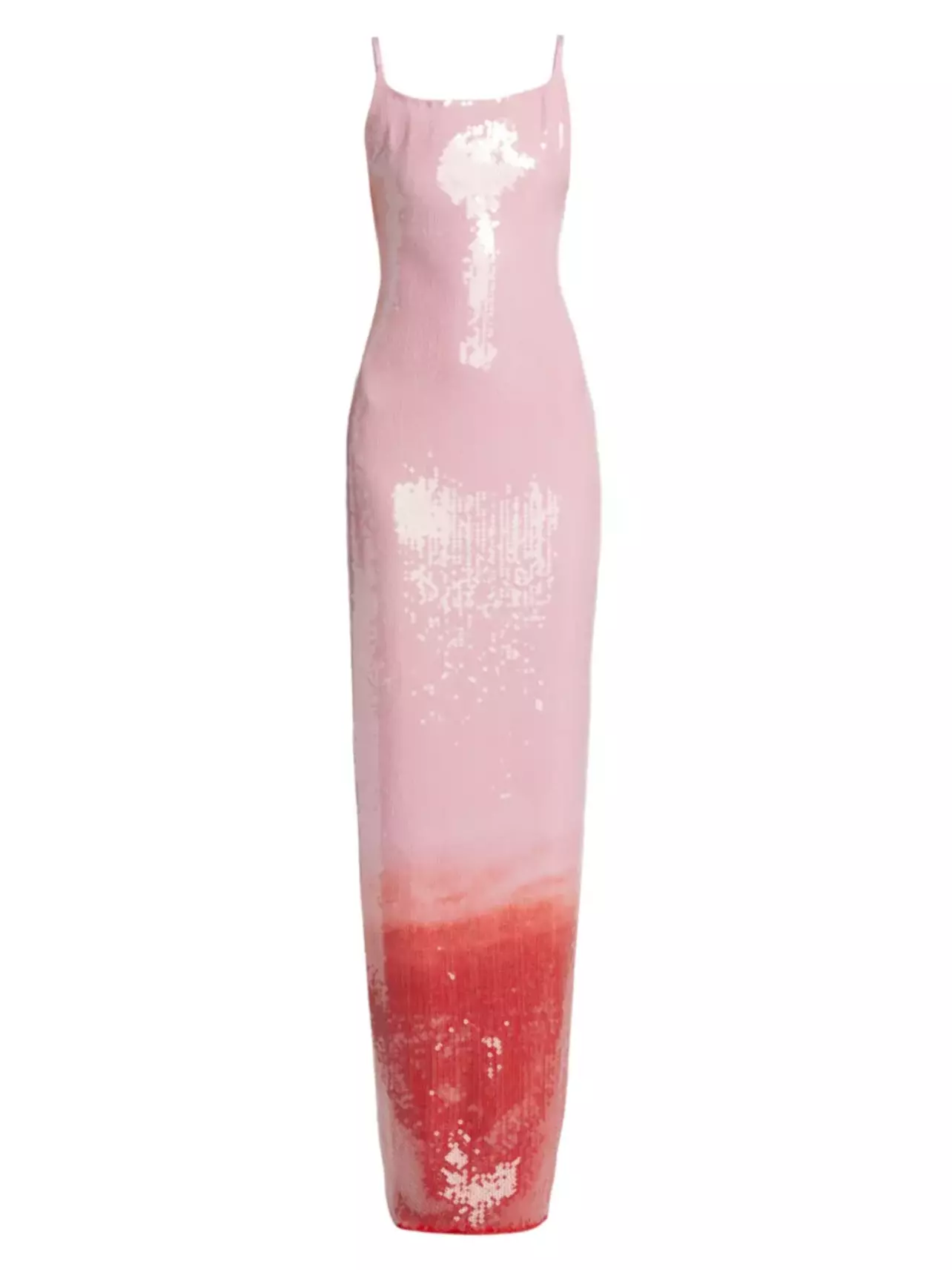 brandon maxwell sequin dress Brandon Maxwell Liquid Sequin Open-back Dip-dye Gown In Solid Blush