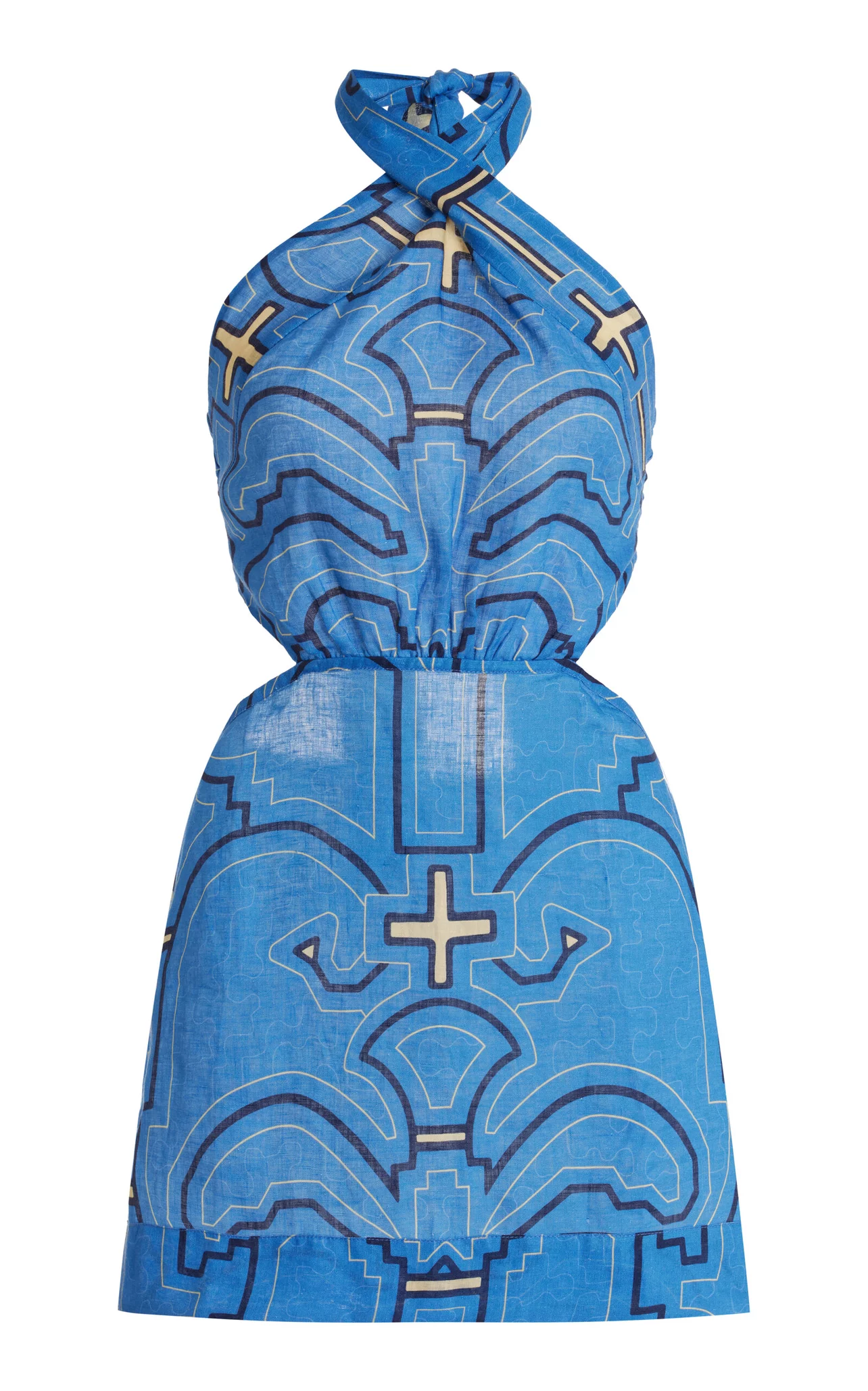 Rodeo  Johanna Ortiz - Exclusive Blue River Ritual Twisted Linen Mini Dress