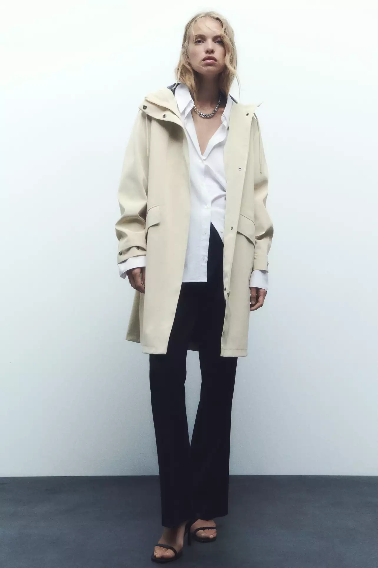 Trench Coat See Through Raincoat Zara RUBBERISED WATER-REPELLENT