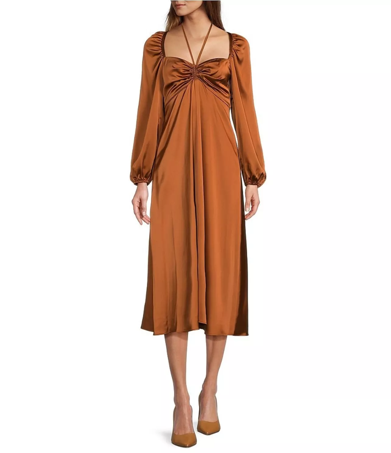 tamera satin halter neck dress Amina Satin Halter Floor Length Dress