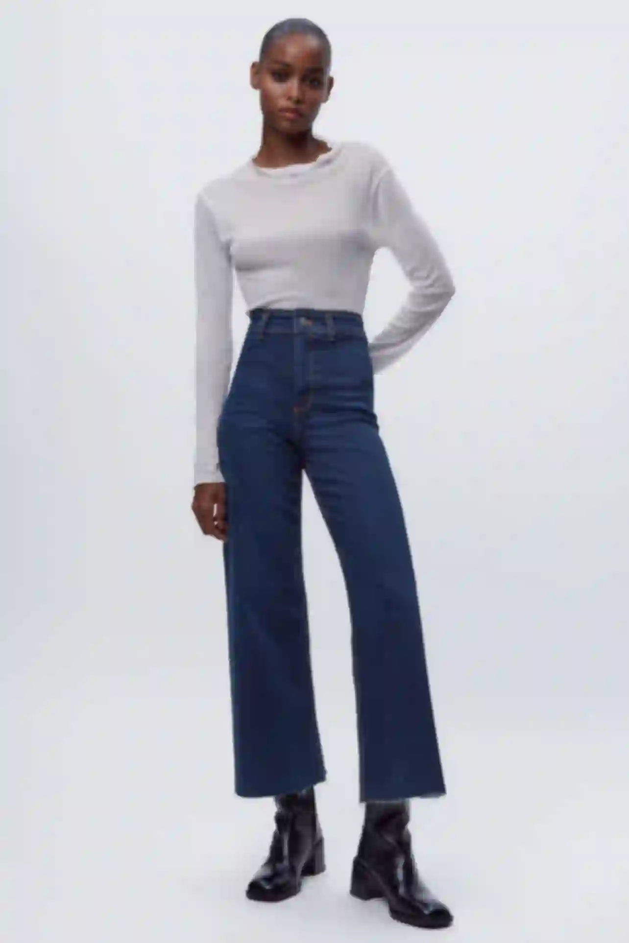 ZARA◆ポンチョ/M/コットン/BLU/5216/042/400 ZARA - ZARA ZW COLLECTION ショート ボンバージャケット M