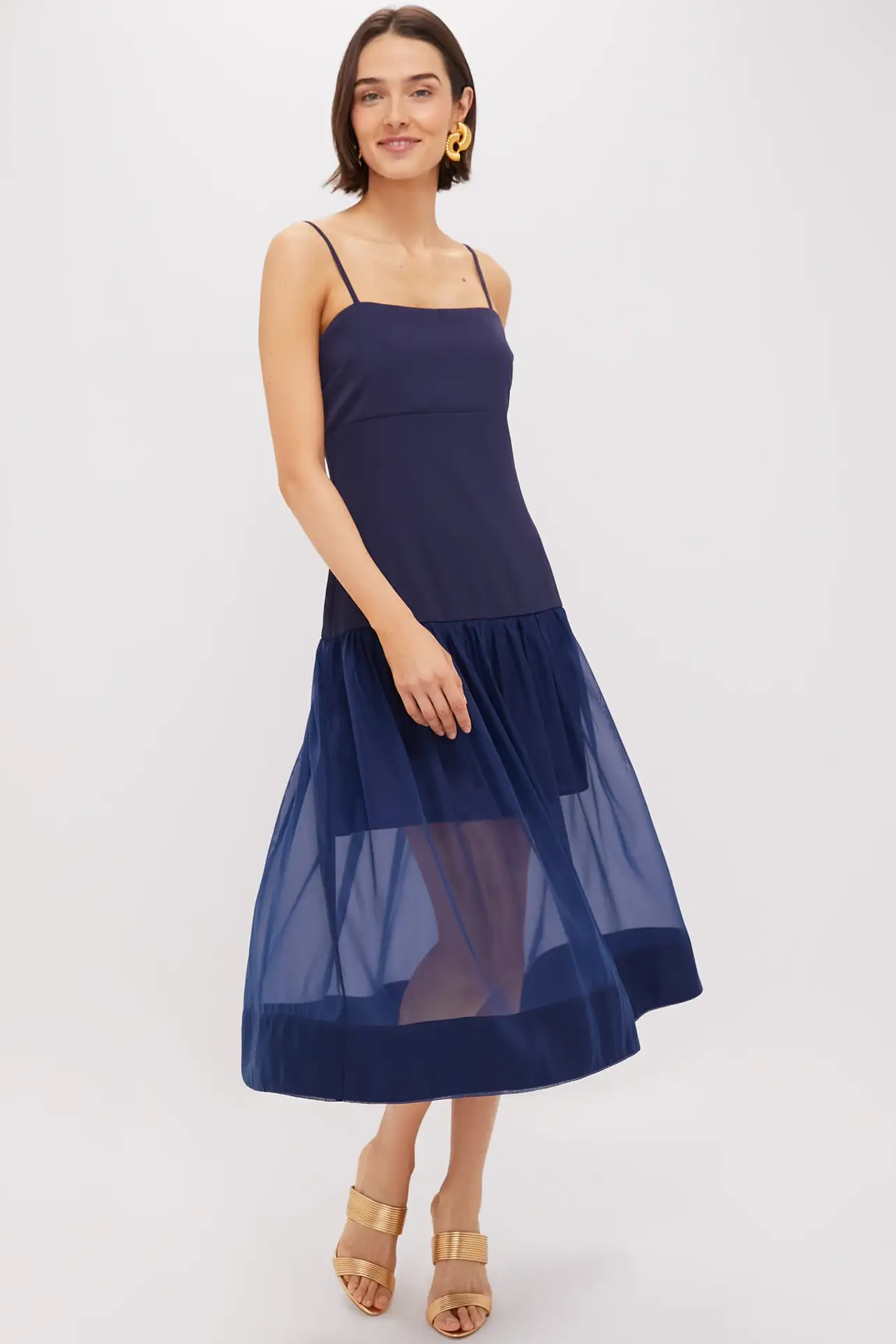 hyacinth house navy drop waist dawson midi dress Emma Drop-Waist Maternity and Nursing Dress Mocha / Medium main image 0