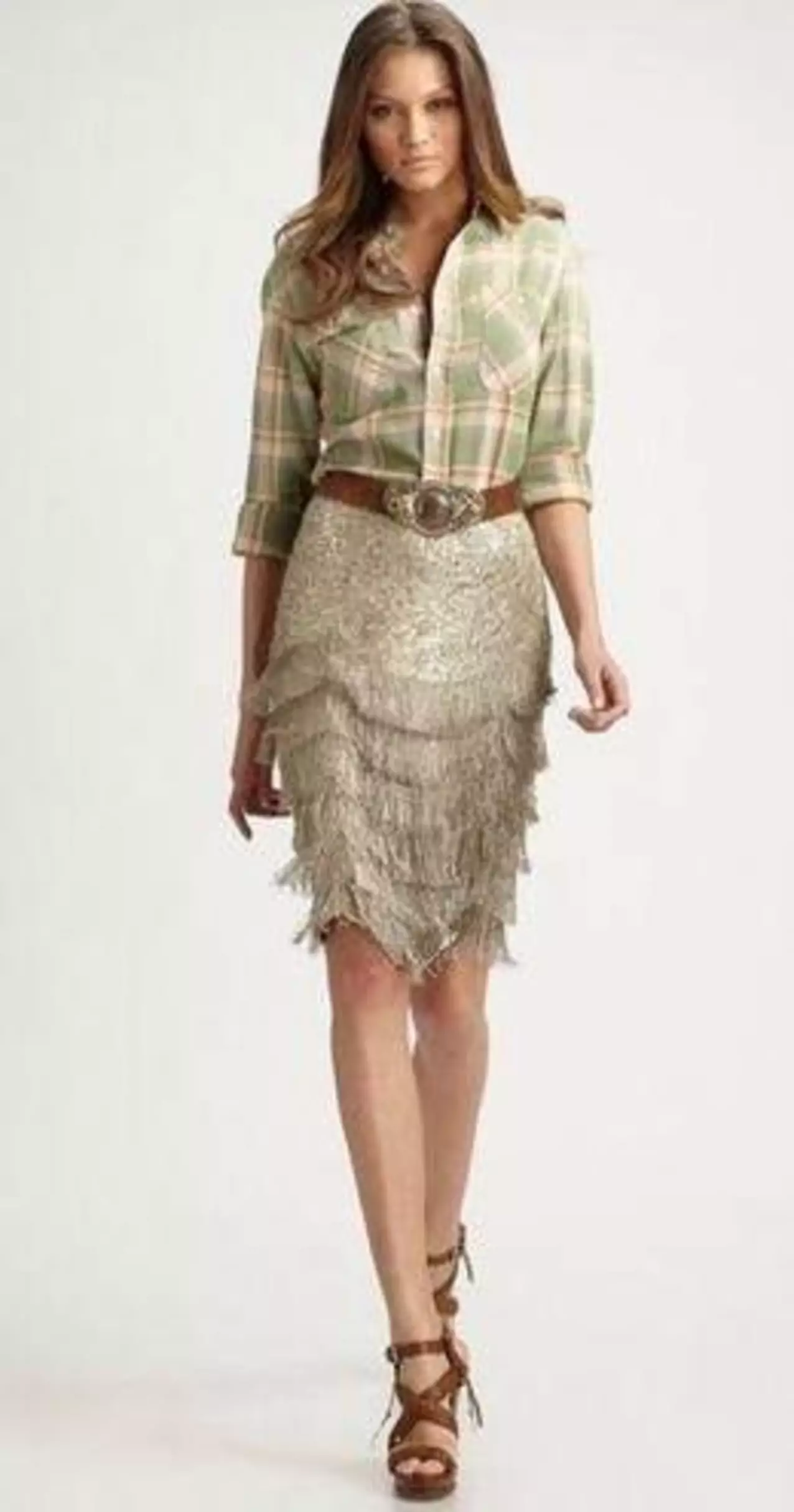 Rodeo  Curtsy - Ralph Lauren black label gold beaded skirt western fringe  dressy party size 12 - $420 New With Tags - From photolight