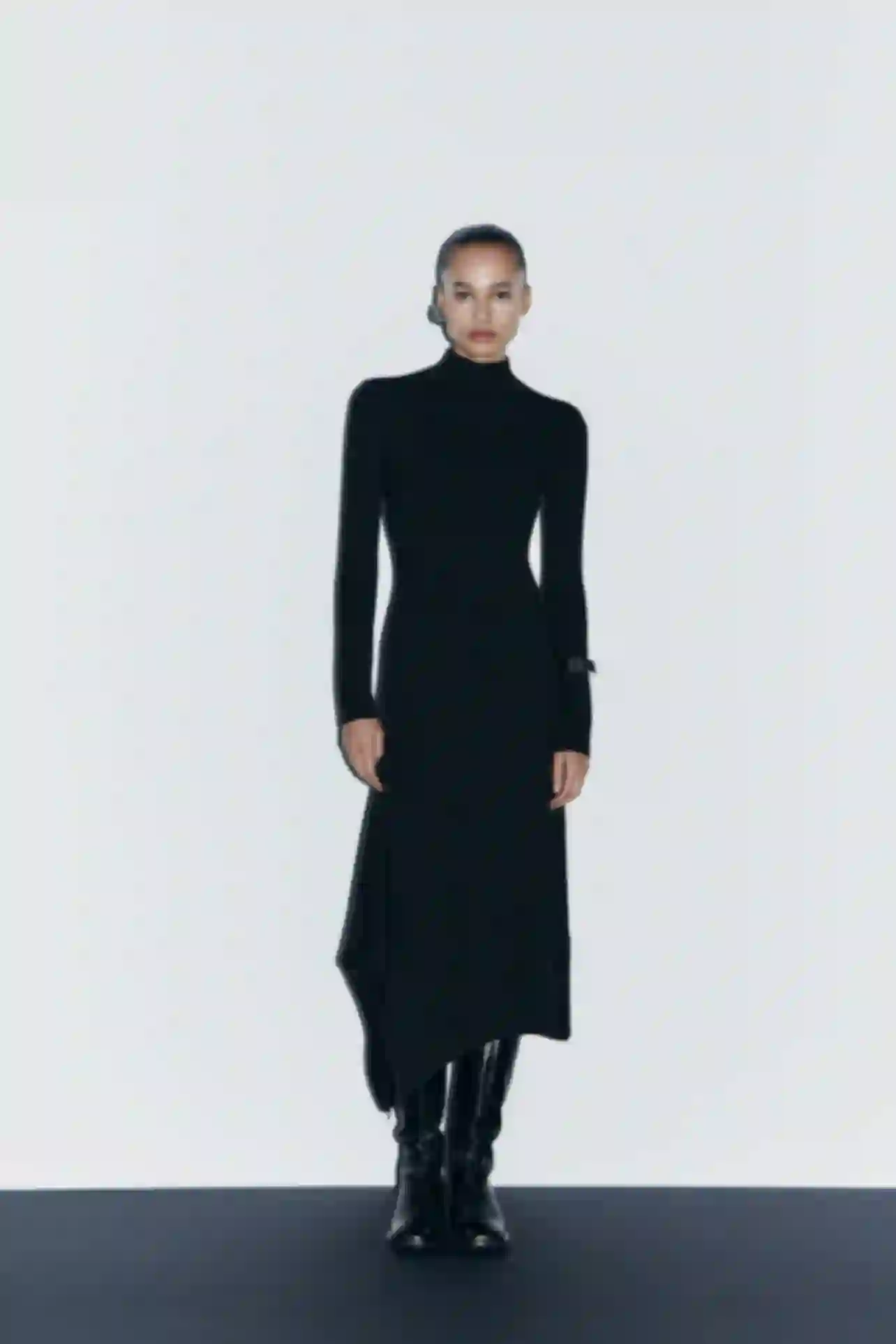 ASYMMETRIC HEM KNIT DRESS ASYMMETRIC HEM KNIT DRESS