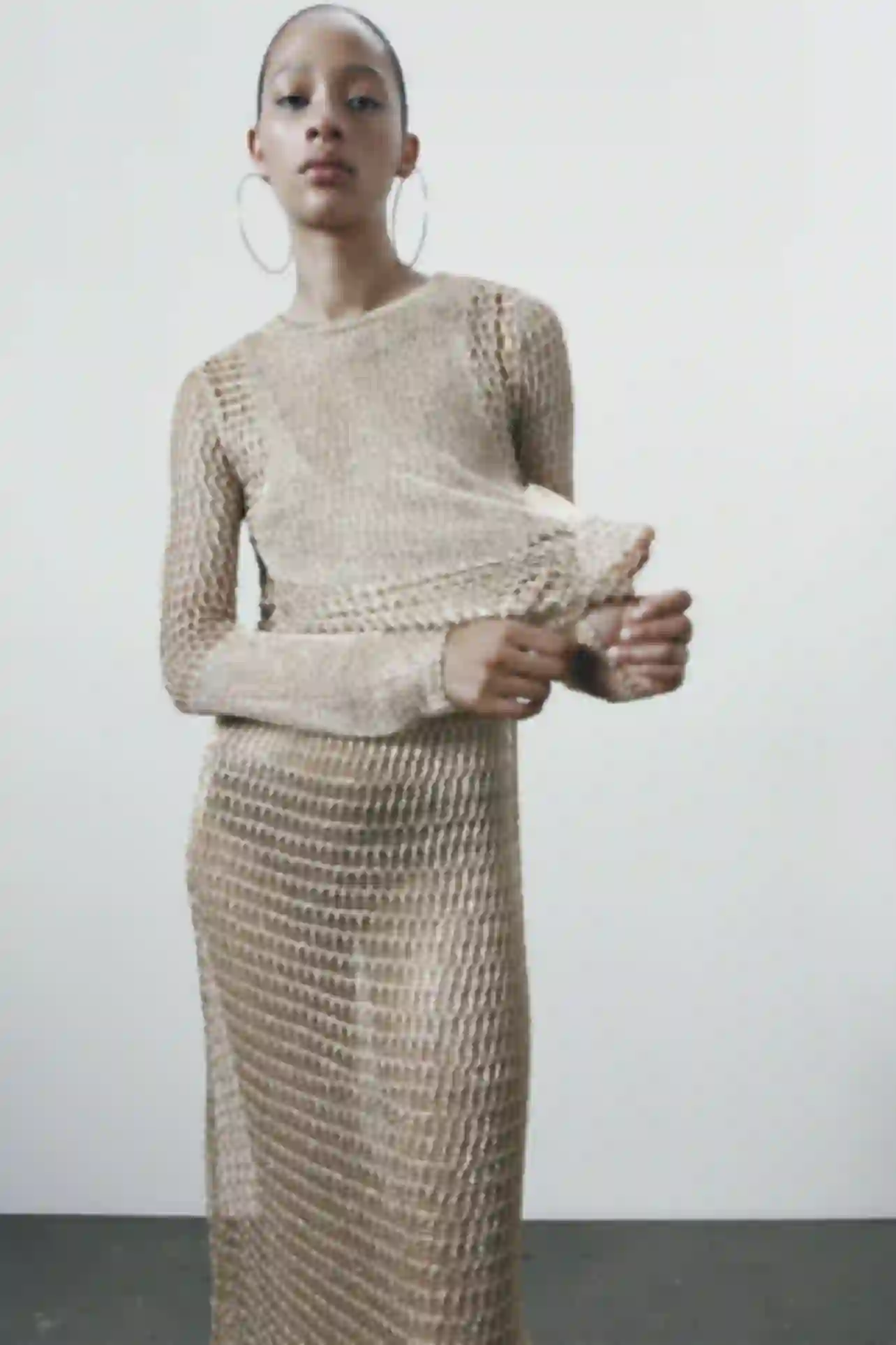 トップス mutimer mesh Knit Rodeo – ZARA - METALLIC MESH KNIT TOP