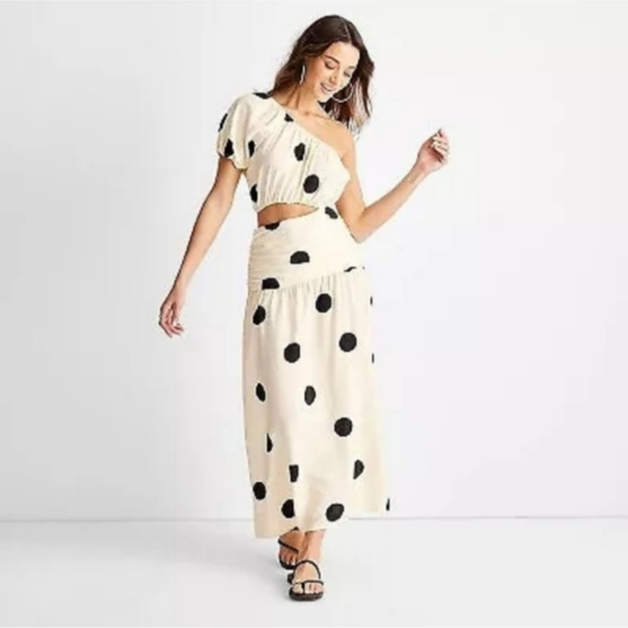 white christmas dresses Petal & Pup Women's Judy Print Ruffle Maxi Dress - Red main image 0