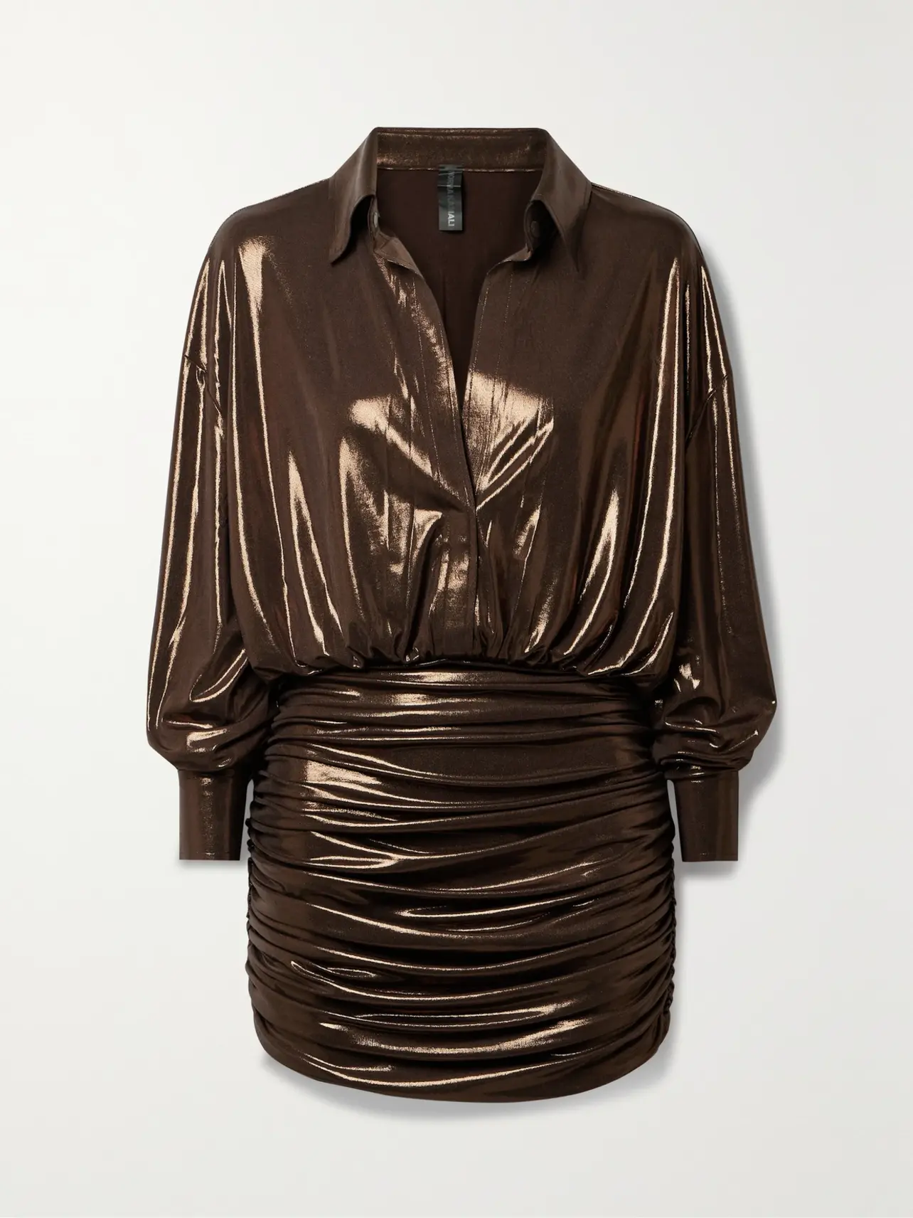 norma kamali brown mini dress Sienna Chocolate Brown Cutout Draped Maxi Dress main image 1