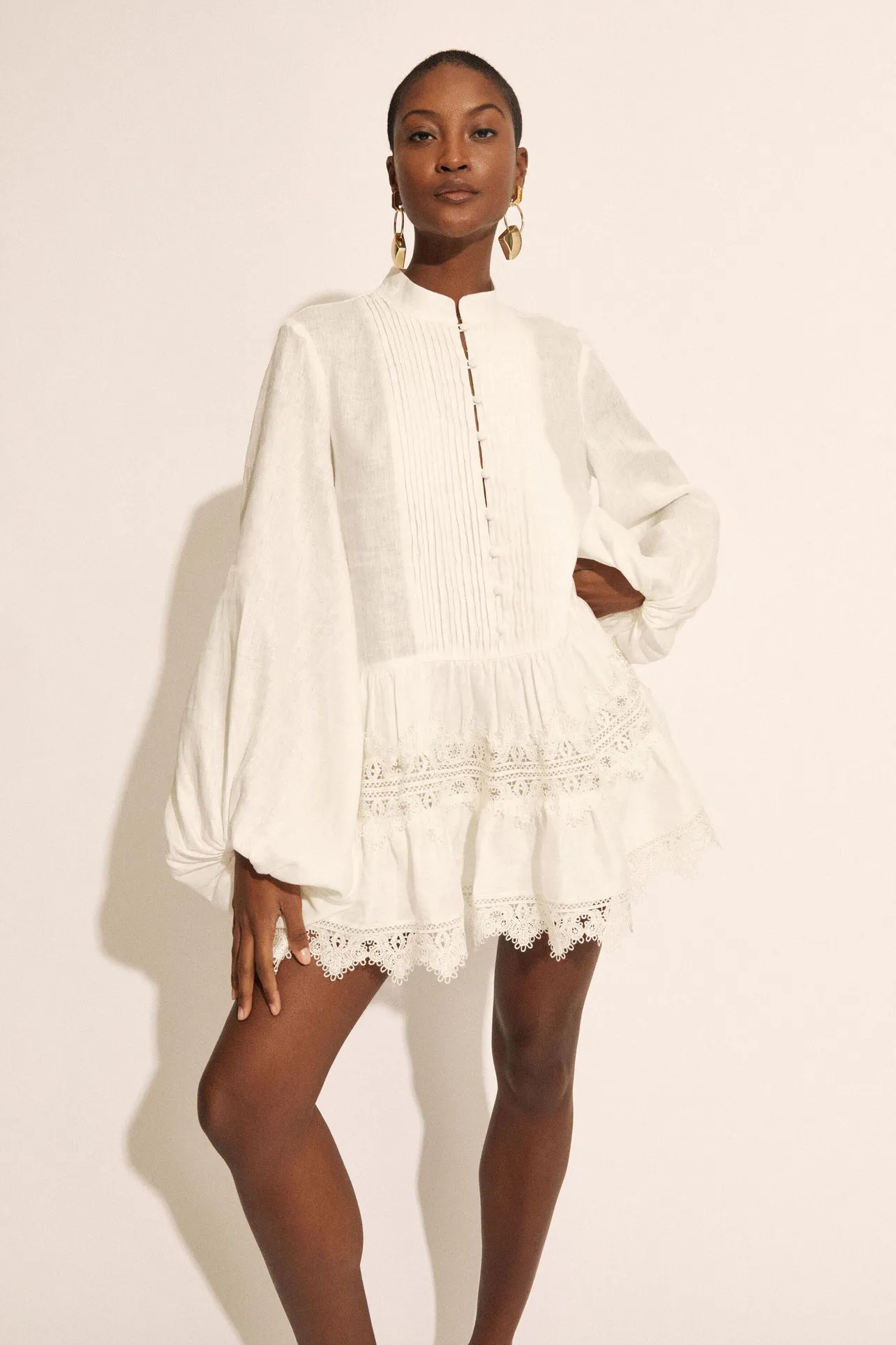Antonia Lace Trim Mini Dress Orchid