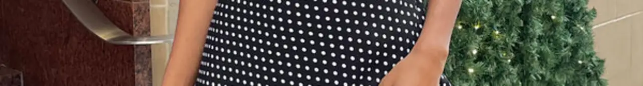 knee length dresses for ladies Nellie Mini Dress Black Polka Dot main image 0