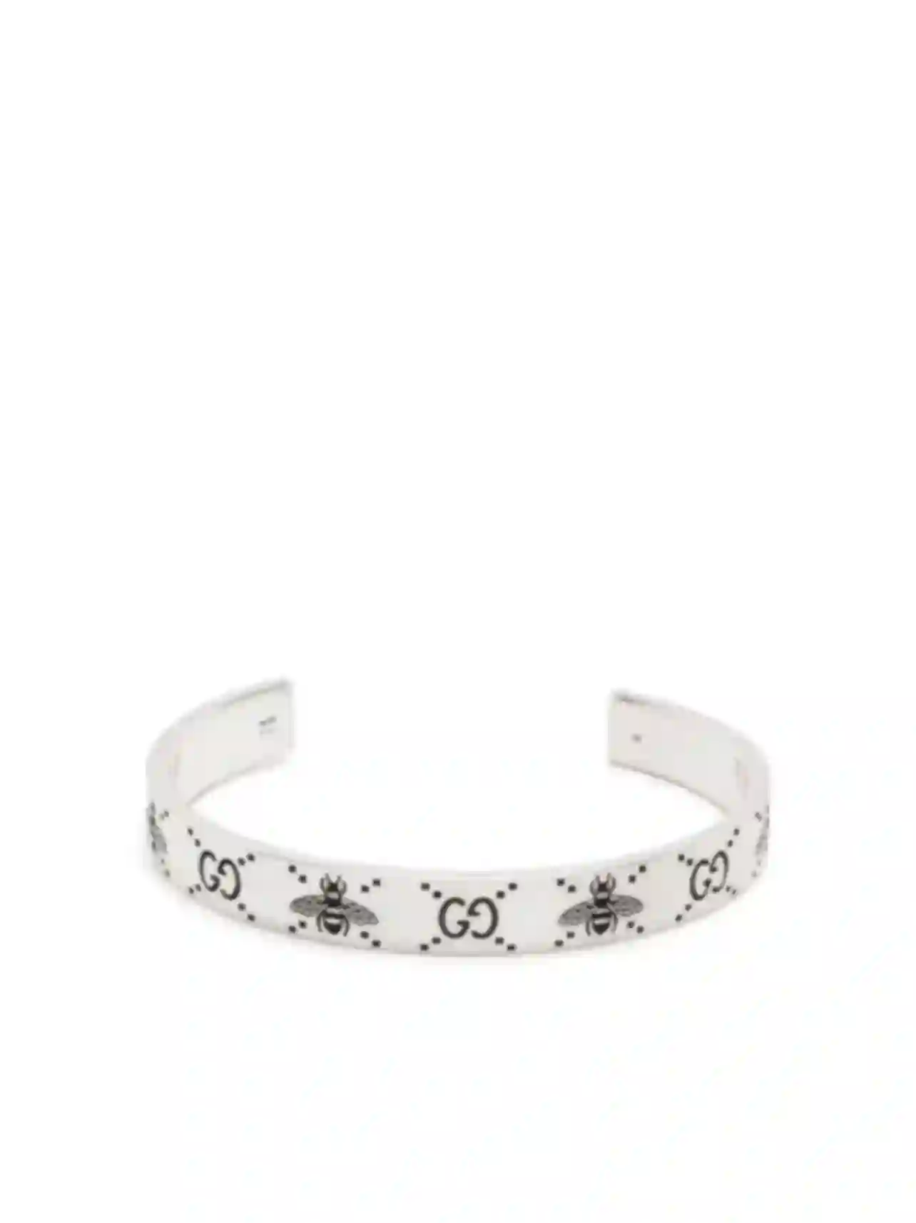 Rodeo – Gucci - Gucci GG and bee engraved cuff bracelet - Silver