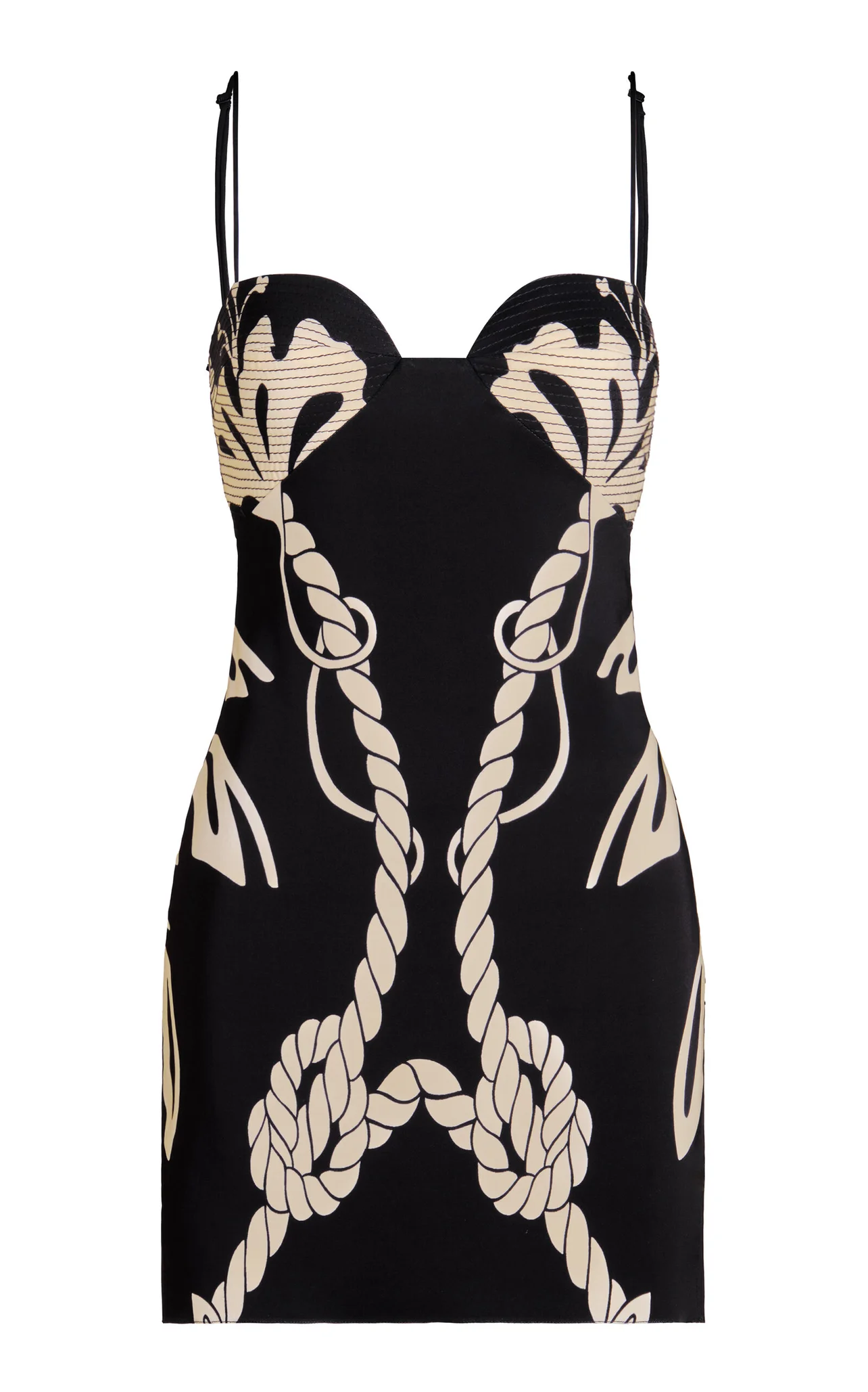 Rodeo – Johanna Ortiz - Johanna Ortiz - Maritime Star Printed Bustier Mini  Dress - Black/white - US 6