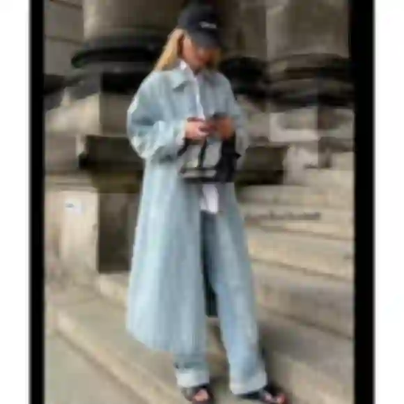 ZARA ザラ TRF デニム トレンチコート ロングコート デニムコート TRF DENIM SHORT TRENCH COAT - Dark indigo | ZARA United States