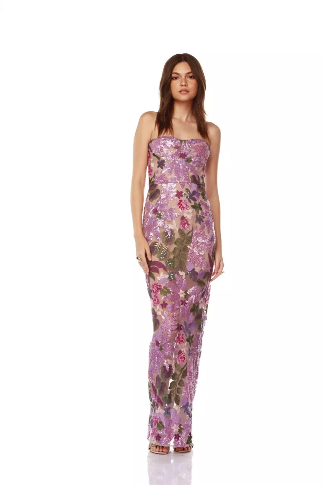 Rodeo  Bronx and Banco - Dahlia Lilac Multi Strapless Gown